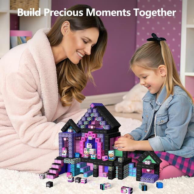 Detalle 2 de GobiDex 100PCS Magnetic Blocks for Girls (MagWonder) — Magnet Building Toys Set for Creative Play & STEM