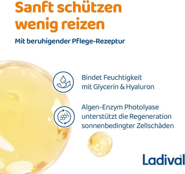 Detalle de STADA Ladival Sonnenschutz-Lotion Gesicht LSF 30 für empfindliche & normale Haut (50 ml)
