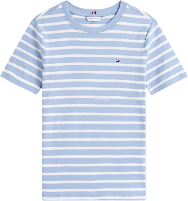 Detalle 1 de Tommy Hilfiger Damen Slim Cody Kurzarmshirt C-NK Ss WW0WW40587 aus 100% Baumwolle