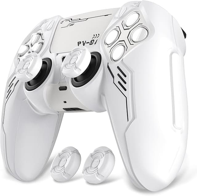 Imagen de PlayVital Funda para PS5 Mando 🕹️ Carcasa Antideslizante Blanca en OfertitasTOP