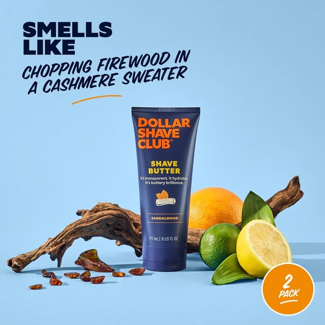 Detalle de Dollar Shave Club Shave Butter (Sandalwood) Translucent Shaving Cream, 6 oz (2 Pack)