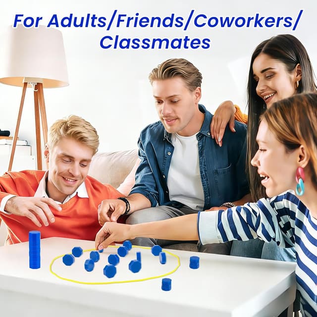 Detalle de Magnetic Chess Game with String Stones (Blue) – Portable magnet board game for kids and adults