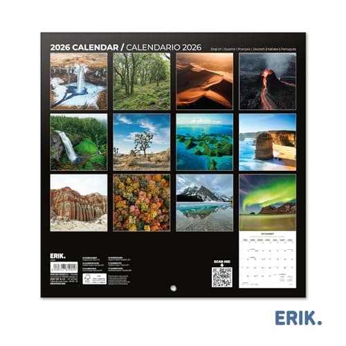 Detalle 2 de Grupo Erik Calendario 2026 pared Naturaleza 30x30 cm 🗓