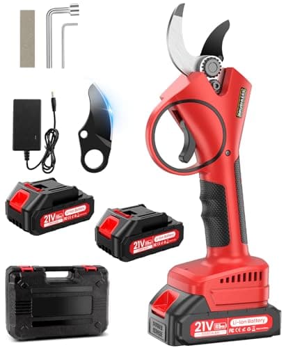 Imagen de Tijeras de Podar Eléctricas, 40mm Tijeras de Podar Bateria Hoja SK7, Potentes 800W Motor Sin Escobillas, 2 Baterías 2000mAh 21V, 6-8H de Autonomía, Ligera y Mano Única, para Árboles Frutales,Viñas en OfertitasTOP