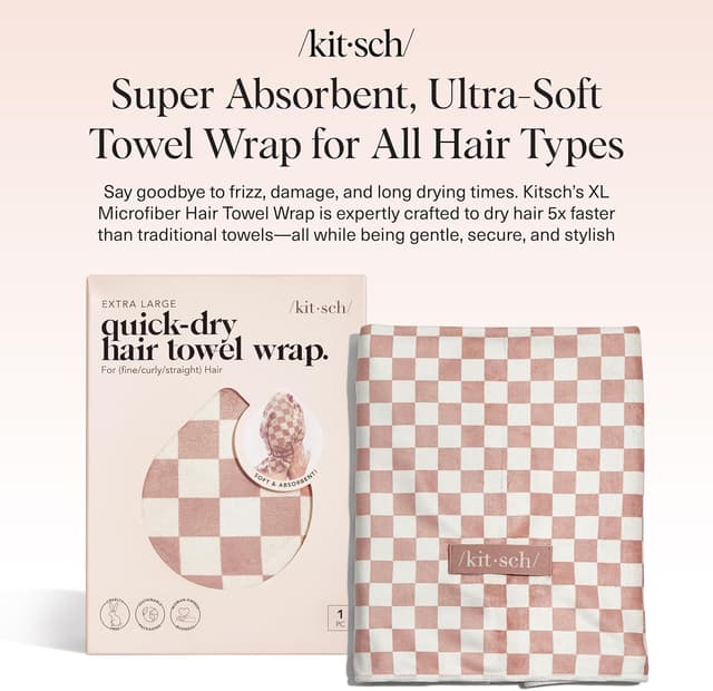 Detalle 2 de Kitsch XL microfiber hair towel wrap