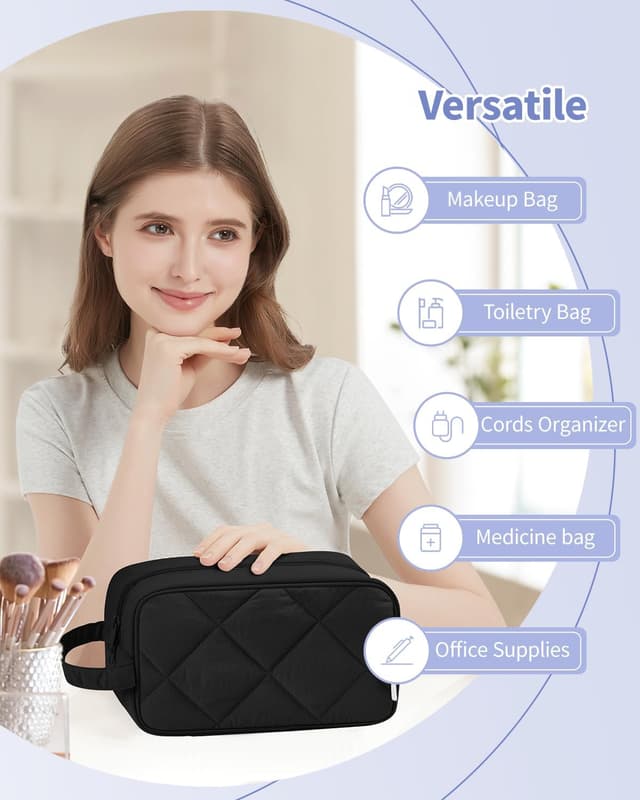 Thumbnail 5 de Narwey Große Kosmetiktasche Schwarz gesteppt