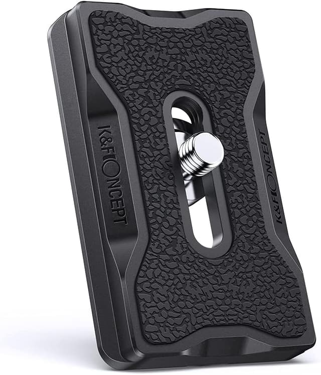 Detalle de K&F Concept Plateau Rapide 1/4" : adaptateur de plaque à dégagement rapide pour trépied (aluminium, compatible Arca Swiss)