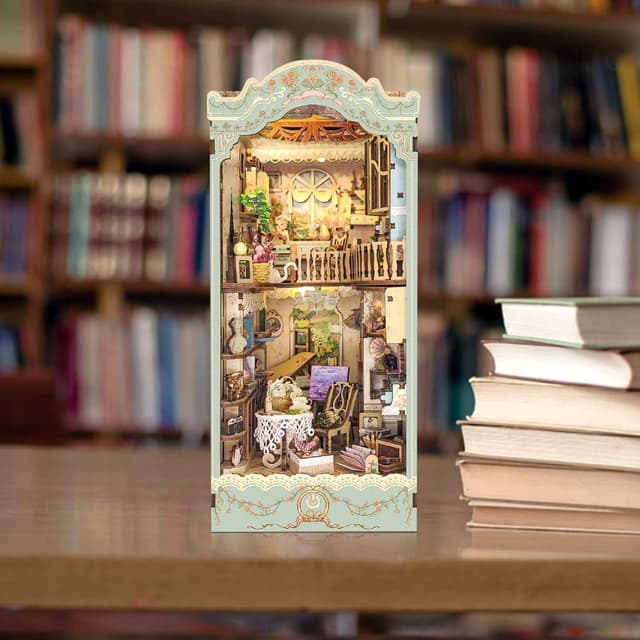 Detalle de DIY Book Nook Kit – Countryside Diary Dollhouse Booknook Miniature with LED Dust Cover