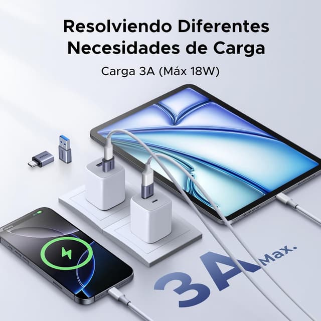 Detalle de UGREEN Adaptador USB C a USB A OTG 10Gbps 4 piezas