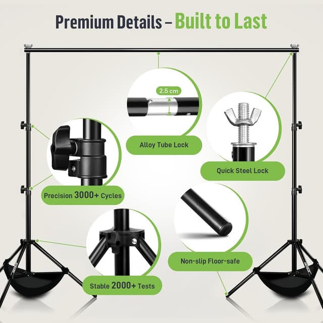 Detalle 2 de Heysliy Backdrop Stand Kit 3m x 2m