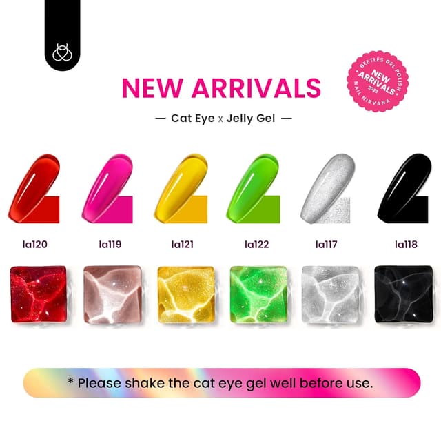 Detalle 2 de Beetles Cat Eye Gel Polish 5 Farben Set
