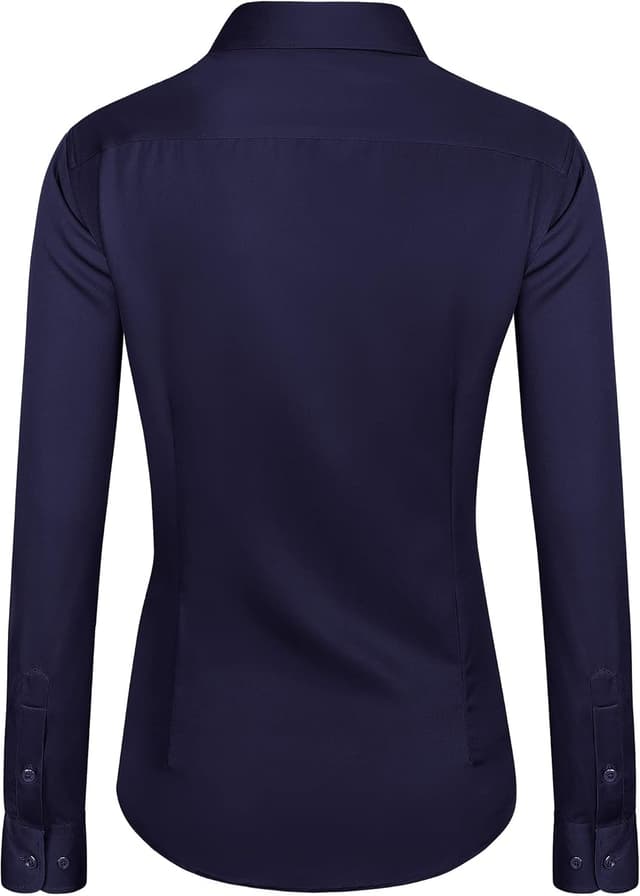 Detalle de J.VER Womens Long Sleeve Stretch Fitted Shirt – business casual work blouse