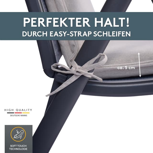 Detalle 2 de LILENO HOME Cojín para silla de jardín 🌸 respaldo bajo, crema