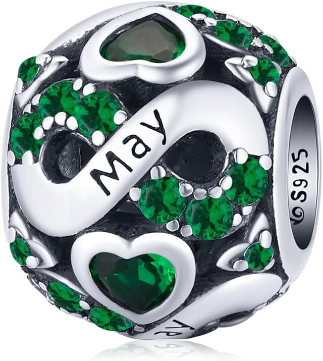 Detalle de ShiYu 925 Sterling Silber Geburtsstein Charms Anhänger (Pandora/Chamilia/Biagi/Troll kompatibel)