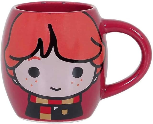 Imagen de Harry Potter Ron Chibi Taza Oval Roja 14x10.5 cm en OfertitasTOP