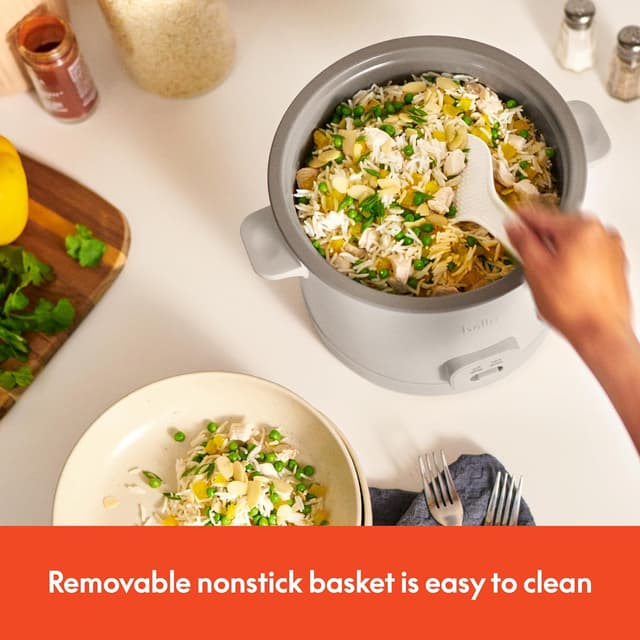 Detalle 2 de bella 16 Cup Rice Cooker with Steamer (Dishwasher Safe Basket, Keep Warm)