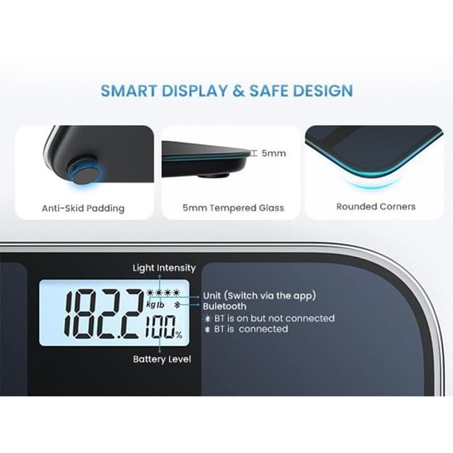 Thumbnail 2 de Renpho Elis Solar 2 Báscula baño inteligente negra ⚖
