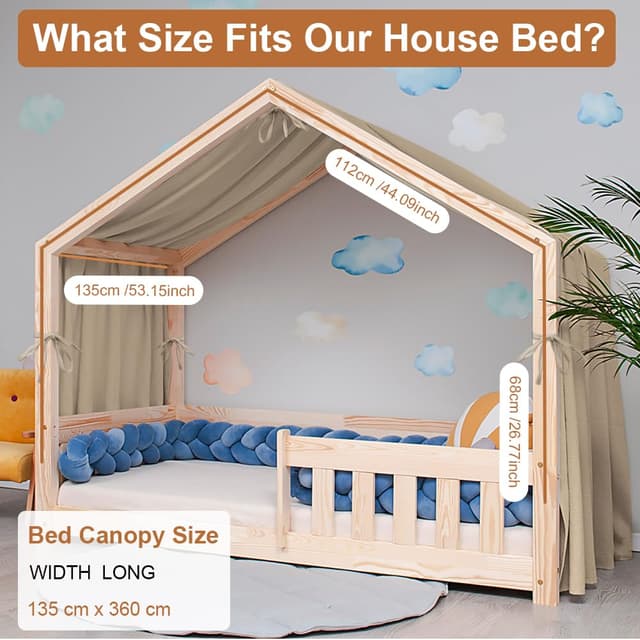 Detalle de Vicloon Hausbett Himmel 135 x 360 cm