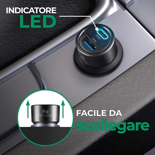 Thumbnail 3 de Teknoll Caricabatterie Rapido 20W per auto