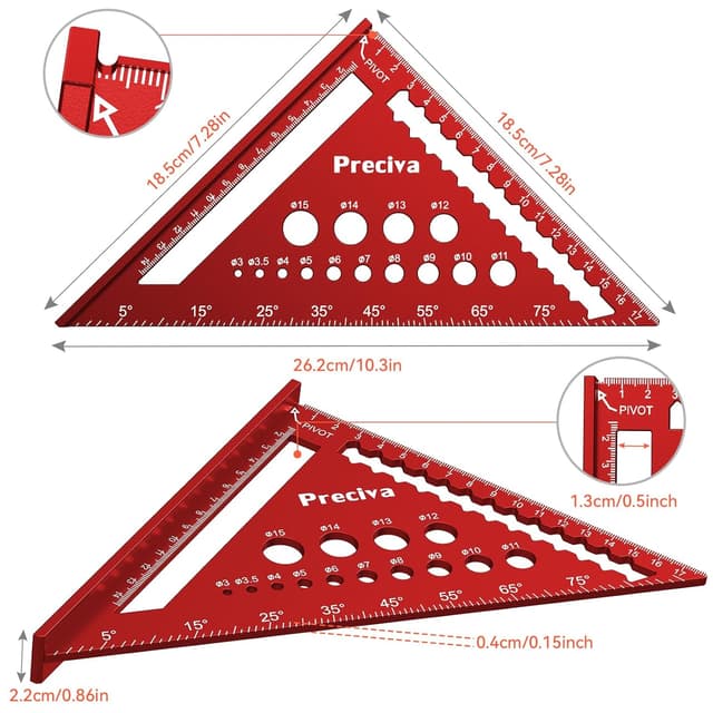 Detalle 2 de Speed Square 18cm 7in set square ruler