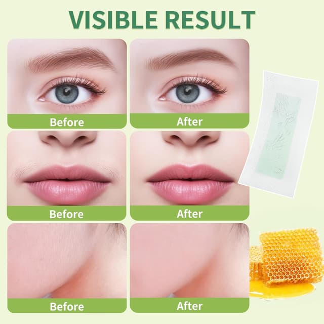 Detalle 2 de Beauty7 Bandes de cire froide pour sourcils (peaux normales) : 50 bandes + 10 lingettes apaisantes