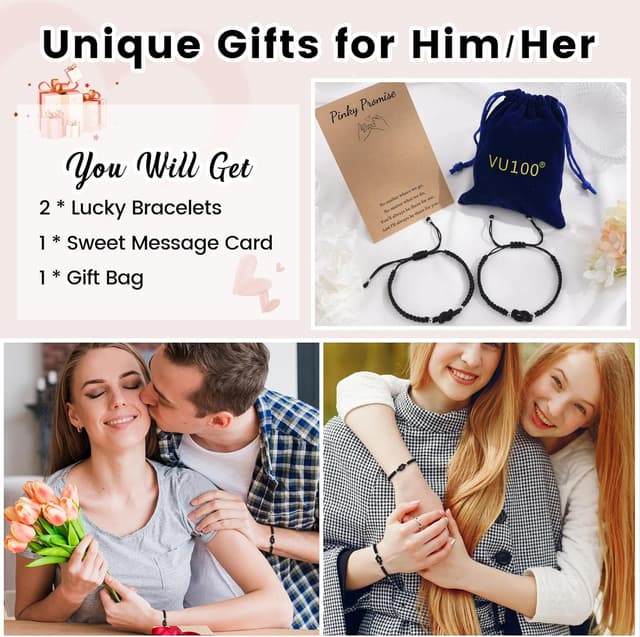 Detalle 2 de VU100 pulsera hilo del destino pareja