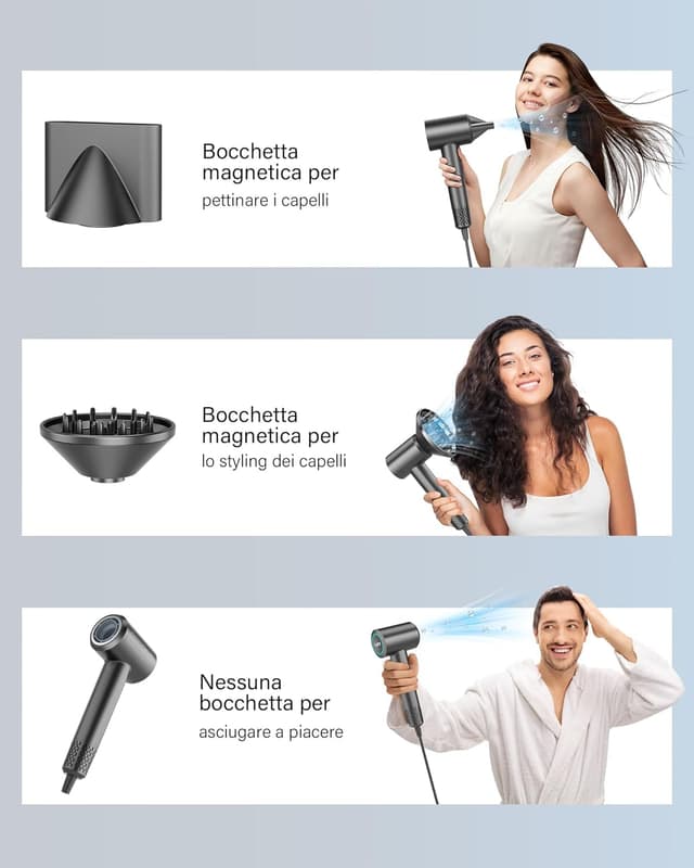 Thumbnail 4 de Secador iónico profesional 1500W Rápido y Silencioso