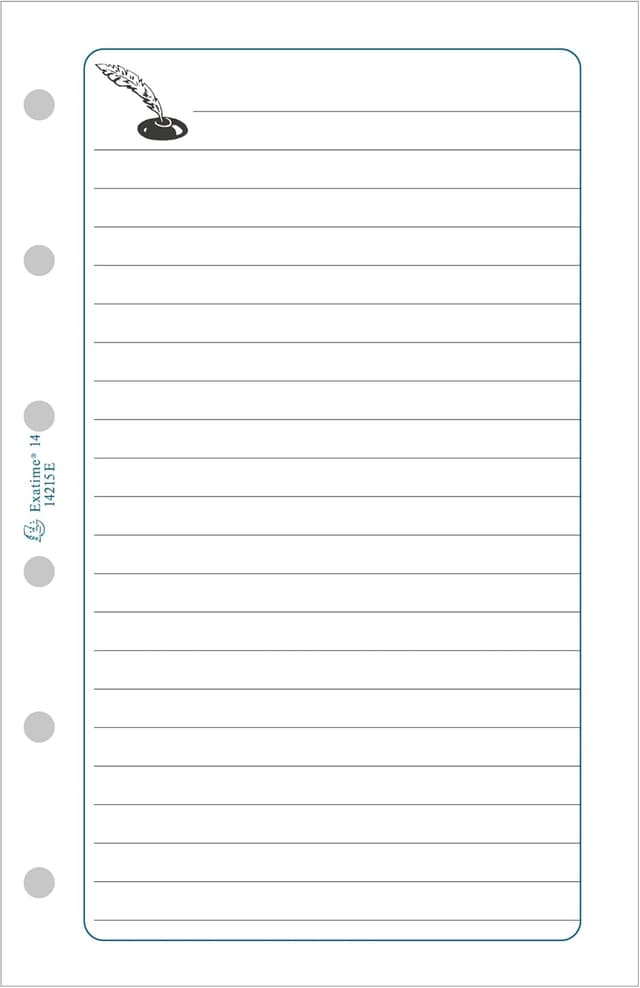 Detalle de Recharge Exacompta pour agenda Exatime 17 — 47 feuillets blancs (format 172 x 105 mm)