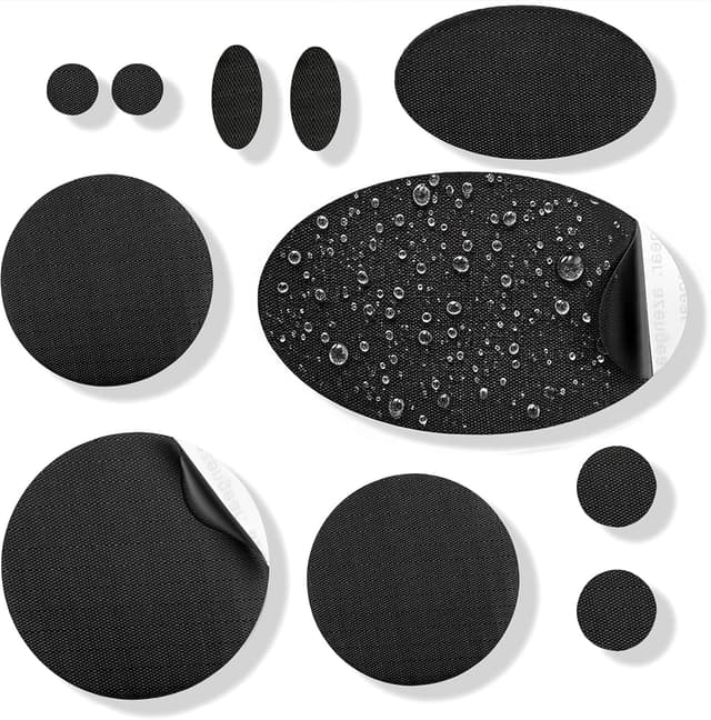 Detalle de aZengear Toppe di riparazione autoadesive impermeabili (11 pezzi, nero) per piumini, giacche e tessuti