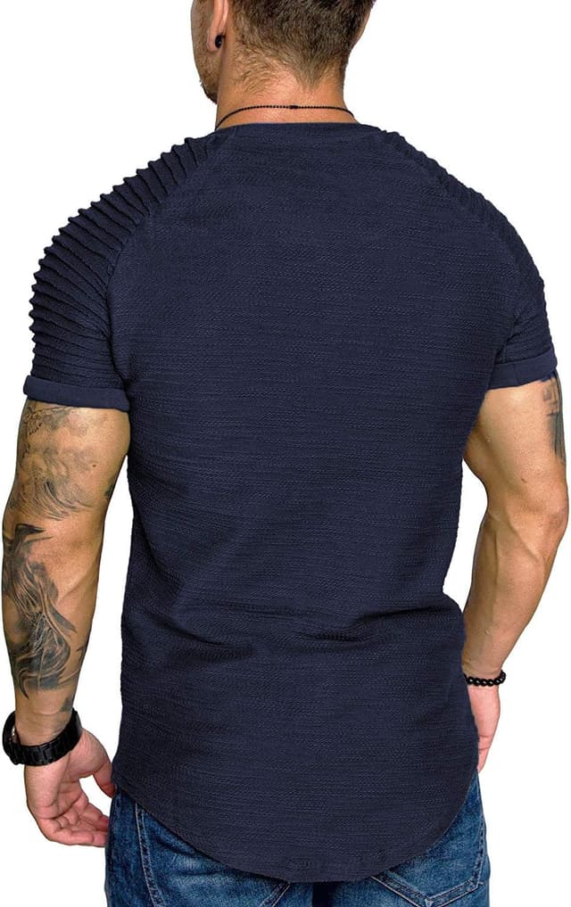 Detalle de COOFANDY Polo homme manches courtes en polyester extensible (style t-shirt de sport)
