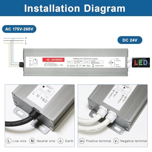 Thumbnail 7 de Transformador LED IP67 24V 500W para tiras y bombillas⚡