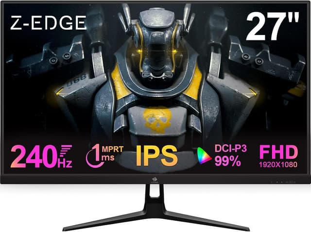 Detalle de Z-Edge 27 Inch Gaming Monitor (240Hz, 1ms, Full HD, IPS) with FreeSync, HDMI & DisplayPort, VESA — Black