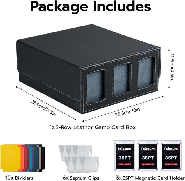 Thumbnail 6 de Tolesum Boîte à cartes MTG avec fenêtre, fermeture magnétique et emplacements 35 PT (noir) pour Magic Commander
