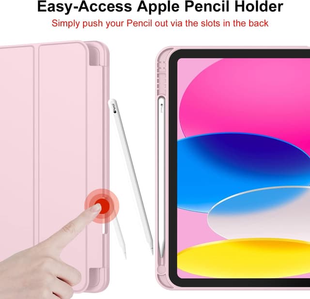 Detalle de iMieet iPad (A16) Case for 11-inch 2025 & iPad 10th Gen (10.9-inch 2022) with Pencil Holder, Auto Wake/Sleep (Pink)