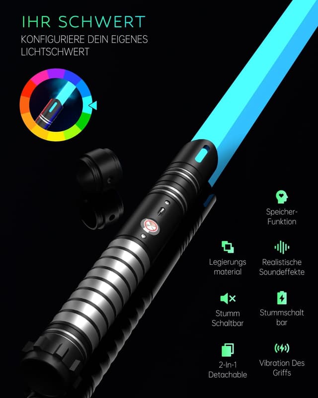 Detalle 1 de Lichtschwerter 2er Set 79 cm