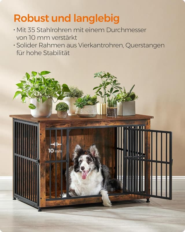 Detalle 2 de Feandrea Hundekäfig 2 Türen für 32 kg