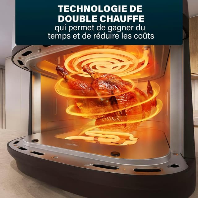 Detalle de Princess Dual Heat Airfryer 8L XXL (182280) – friteuse à air chaud double chauffe