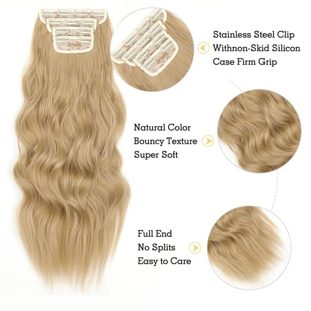Detalle 1 de Clip-in Haarverlängerung 24 Zoll, 4-teilig