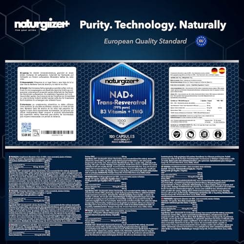 Thumbnail 7 de Naturgizer+ Advanced Complex 4+1 con NAD+ y trans-resveratrol (120 cápsulas) en tecnología liposomal