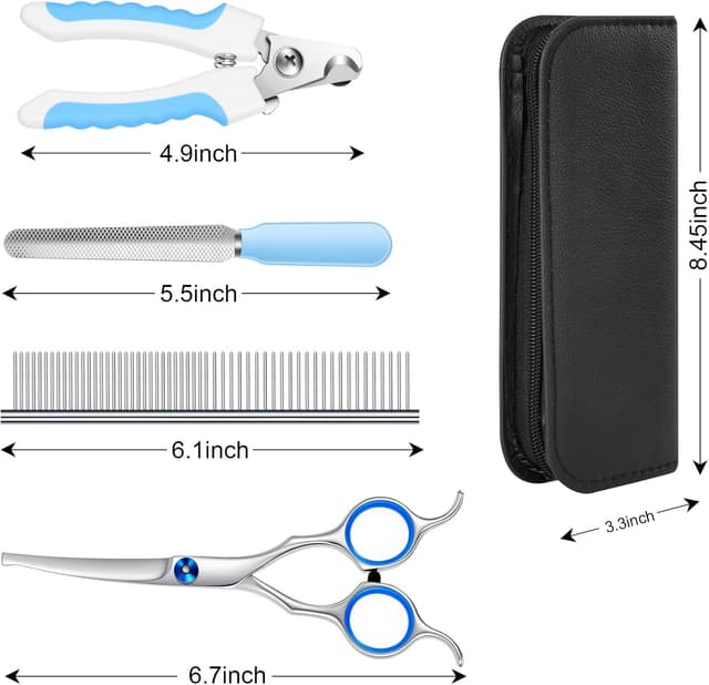 Detalle de WENDISI Dog Grooming Scissors Set with Safety Rounded Tips (4-piece kit)