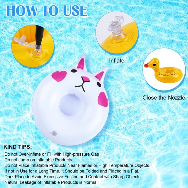 Thumbnail 4 de AUYAO Portabibite gonfiabile 8 pezzi per piscina 🏖