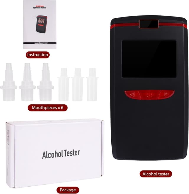 Thumbnail 6 de Etilometro portatile HooJtny con sensore semiconduttore, 6 boccagli e certificazione professionale