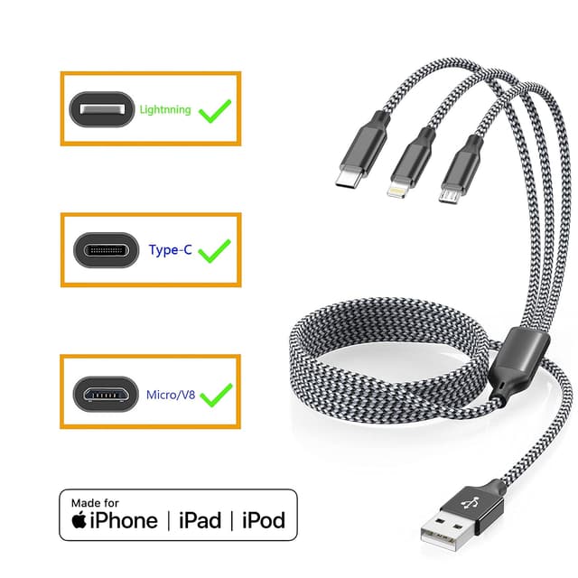 Thumbnail 6 de Xnewcable Multi Charging Cable 4ft 3-Pack — 3-in-1 USB