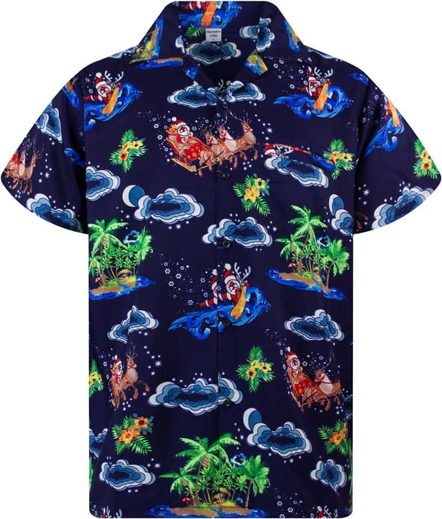 Thumbnail 6 de Men's Ugly-Christmas-Shirts Funky Short-Sleeve Ginger-Bread Print Button-Up Shirt