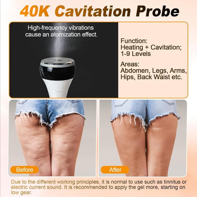 Detalle de Qewher 3 in 1 radiofrequenza viso e corpo 40K: massaggiatore anticellulite con riscaldamento, EMS e luce rossa