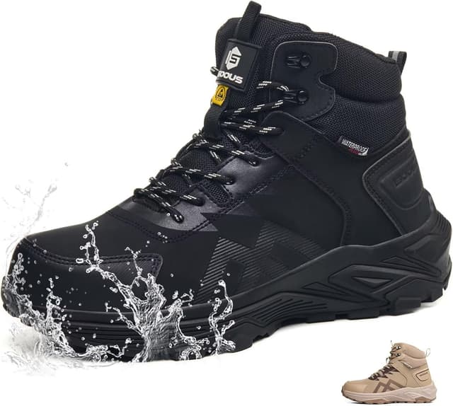 Detalle de CYKYGGO Scarpe antinfortunistiche alte S3 ESD impermeabili in pelle (uomo/donna)