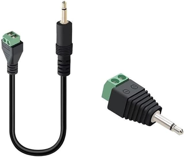 Detalle de Switian 3.5mm TS Mono Male to 2-Pin Screw Terminal Block Adapter Cable for Speaker & Headphone Wiring
