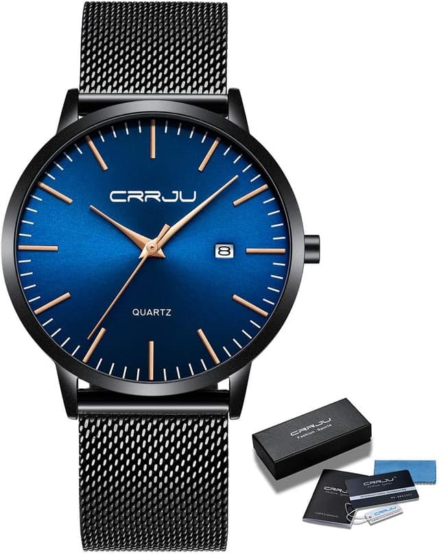 Detalle 2 de CRRJU Herren Uhr Ultra Dünn 7 mm