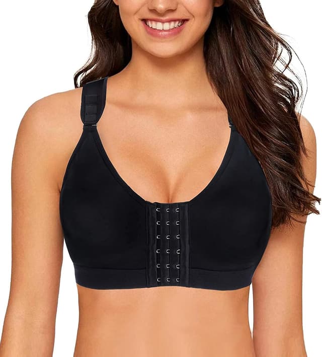 Detalle de YIANNA sujetador postoperatorio cierre delantero