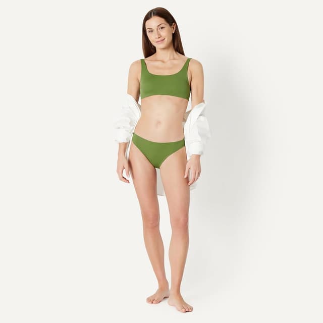 Detalle 1 de Amazon Essentials women’s square-neck swim bikini top (slim fit, removable cups)